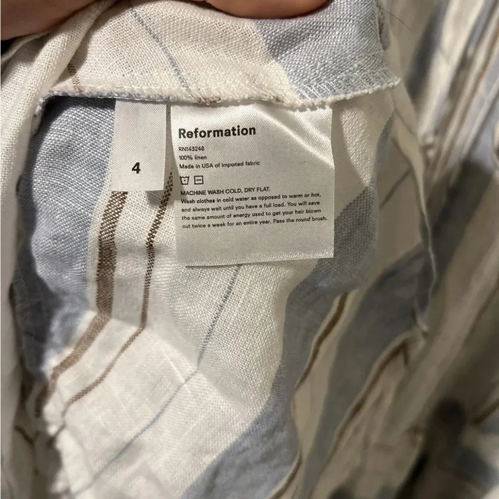 Reformation Kate Dress in Napoli Stripe I 4 linen - Picture 7 of 11